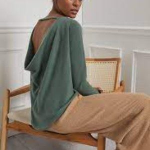 Anthro Reese Cowl/Draped back 100% Cashmere sweater XS